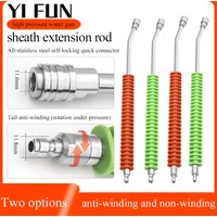 Car Wash Accessories High Pressure Water Gun Self-Locking Extension Rod Nozzle Extension Rod Stainless Steel Quick Connector