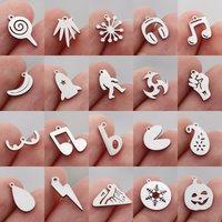 3pcs Mini Spiral Dart/Music Headset/Chest Line Charms Fit DIY Tassels Bracelets Stainless Steel Pendant for Jewelry Making Craft