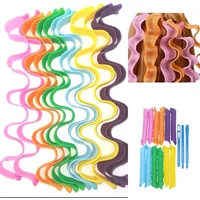 12/18/10pcs Hair Curler Rollers Women Spiral Curls Heatless with 2 pcs Hooks DIY Not-Waveform Shape Rollers Spiral Round Curls