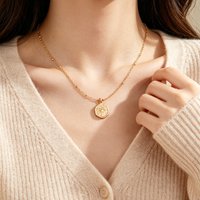Gold Plated Stainless Steel Compass Star Pendant Necklace Tarnish Resistant Waterproof Hypoallergenic Jewelry