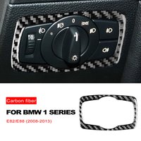 For BMW 1 Series E81 E82 E87 E88 2008-2013 Carbon Fiber Headlight Switch Frame Trim Stickers Car Styling Decoration Accessories