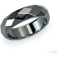 Hematite Stone Men Ring 4 Sizes Available Multifaceted Black Stone Hand Accessories Positive Energy Meditation Healing Anillo