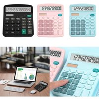 12-Digit Cute Calculator Desktop Large LCD Display Big Button Mechanical Feel Calculator For Office Home School Stationery Gift