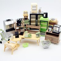 1:12 Dollhouse Miniature Furniture Accessories ABS Sofa Floor Lamp Shelf Kettle Doll House Bedroom Kitchen Furniture Model