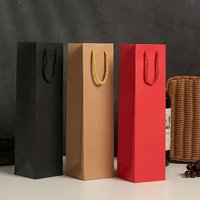 5/10/15/20pcs Wine Gift Bags Drawstring Bag Packs With Handles,Leak-Proof,Kraft Paper,Reusable,Travel-Friendly for Christmas