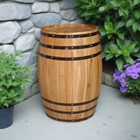Minimalist Solid Wood Wine Barrel with Spigot Large Capacity Red Wine Storage Container Oak Barrel for Hotel Villa Decor Display