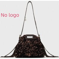 Glitter Sequined Handbag for Women, Luxury Designer Shoulder Bag with Tassel, Fashion Crossbody Bucket Bag for Ladies Elegant