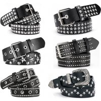 Men's and Women's Belt Elegant Genuine Leather Belt Punk Style Jeans Dress Waist Accessory