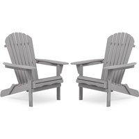 Outdoor Patio Lounger Armchair Half-Assembled Set Of 2 Cedar Wood Adirondack Folding Chair
