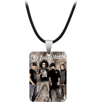 Tokio Hotel Necklace Pendant Acrylic Square Tokio Hotel Pendant Jewelry Charms Gifts for Fans Friends Accessories Customized