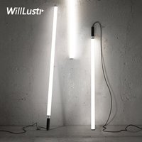 Minimalist LED Tube Pendant Lamp Aluminum Acrylic Suspension Light Hotel Lounge Dining Table Bedside Hanging Ceiling Chandelier