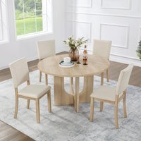 #Round Dining Set With 4 Chairs, Modern Dining Table Set