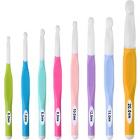 KOKNIT 1pcs Plastic Soft Handle Crochet Hooks Ergonomic 6-20mm Knitting Needles Crochet DIY Household Yarn Weave Knitting Tools