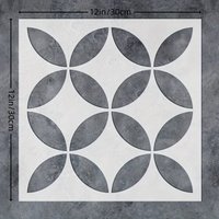 2pc12in/30cm Geometric Circle Wall Decor Stencil | Reusable | DIY Airbrush Paint | Modern Minimalist Style | Floor Tile Template