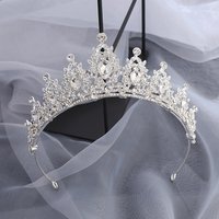 Wedding Hair Tiara Crystal Bridal Tiara Crown Silver Color Diadem Veil Tiaras Wedding Hair Accessories Headpieces Head Jewelry