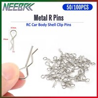 50/100PCS NEEBRC Metal R Pins Carbon Steel Wave Latch Bolt Locking Split Pin Tractor Clip Mechanical Hitch Pin RC Car Body Shell