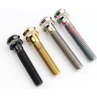 AliExpress NONE M6x30/35mm Bicycle Stem Top Cap Screw Ultra-light Colorful Bicycle Headset Top Cap Bolt Vacuum Plating Titanium Alloy