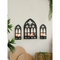 Gothic Wooden Hollow Wall Decoration Wall Decor for Vintage Cathedral Arch Frame Goth Room Decor Rustic Spooky Decorative Gift