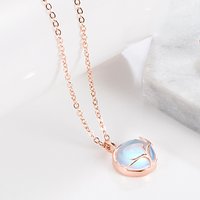 925 Sterling Silver Deer Round Zircon 40-75CM Necklace For Women Wedding Engagement Fashion Charm Moonstone Pendant Jewelry