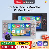 Junsun 7-calowe Bezprzewodowe Radio Samochodowe CarPlay Android Auto do Ford Focus Mondeo Fiesta Transit Kuga C-Max S-Max Galaxy, Multimedialny Bezprzewodowy Apple CarPlay, Inteligentne Systemy, Ekran