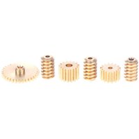 1Set 0.5M Copper Worm Gear Drive Combination Set 12/15/16/18/32 Teeth 2MM/3MM 2MM Step Hole DIY Model.