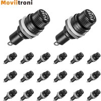 20pcs Panel Mount Fuse Holder 5x20mm, Screw Cap Fuse Holders 250VAC/10A 125VAC/15A
