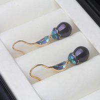 Genuine Natural Freshwater White Stud Earring Pearl Woman,Wedding Drop Silver 925 Pearl Earrings Jewelry Wife Birthday Gift Pink