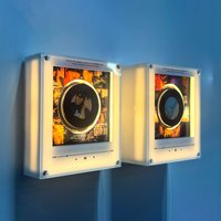 NFC Induction Automatic Singing Magnetic Fridge Rotating Disc Night Light Magnet Acrylic Refrigerator Magnetic Rotary Disc Decor