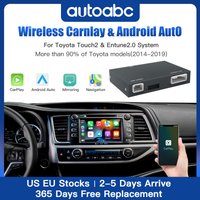Kabelloses Apple Carplay Android Auto für Toyota Yaris RAV4 Corolla Aygo Tacoma Camry C-HR Tundra Prius Proace Highlander 4Runner Multimedia-Dekodierung. Unterstützt Aftermarket-OEM-Kameras, Airplay
