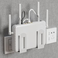 2pcs Router Storage Box Wall Artifact Set-top Box Wall-mounted Fixture Support Bracket Wifi Placement Rack