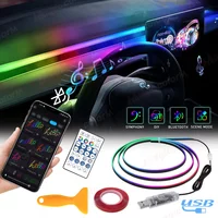 Vgettiing Car Ambient Lights Universal USB LED Symphony RGB Atmosphere Lamp Acrylic APP Control Remote for Tesla Model 3 Y S X