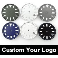 29MM fit NH35 movement green luminous dial hands customized LOGO/no logo white blue black green gray watch accessories and parts