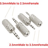 Jack 3.5 mm to 2.5 mm Audio Adapter 2.5 mm Male to 3.5 mm Female Plug Connector for Aux Speaker Cable Headphone Jack