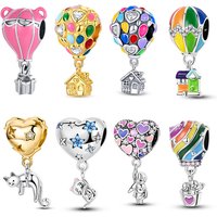 Hot Air Balloon 925 Silver Charms Fine Beads Fit Original Women 3mm Bracelet DIY Fine Jewelry Gift 2026 Hot Sale Charm Plata 925