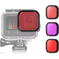 PULUZ PU527 Dive Filter for GoPro Hero13/12/11/10/9 Black Red/Purple/Pink Underwater Color Correction Anti-Scratch