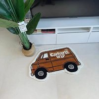 VIKAMA Cartoon Car Children's Carpet, Soft Water Absorbent Bathroom Floor Mat, Bedside Rug for Bedroom Home Decoration