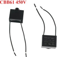 1PCS CBB61 450V Start Capacitor 0.8/1/1.2/1.5/1.8/2/2.5/3/3.5/4/4.5/5/6/7/8/10UF Fan Ceiling Exhaust Motor Run Capacitors CBB61
