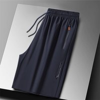 Plus Size Ice Silk Sport Shorts Man Breathable Quick Dry Track Shorts Outdoor Drawstring Running Shorts with Zipper Pocket 6XL