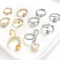 2 PCS Brass Plated with Genuine Gold Butterfly Swan Can Be Inserted Into Pearl Ring Rings DIY Jewelry Making Accessory Materials