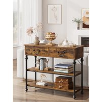 Narrow Console Table with 2 Drawers, Farmhouse Sofa Table, Behind Couch Table Entryway Table for Living Room, Hallway, Entrance