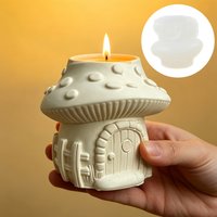 Mushroom House Candle Cup Resin Silicone Mold Mushroom Storage Box Pen Holder Succulent Plant Flower Pot Gypsum Molds