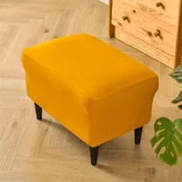 Stretch Ottoman Cover Rectangle All-inclusive Stool Covers Elastic Solid Color Footrest Covers Anti-dirt Removable Home Decor