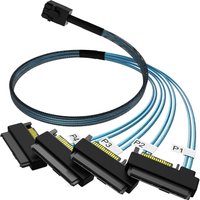 JoniSerl Mini-SAS to SAS-Cable: 1M SFF-8643 to SAS SFF-8643 to SFF-8482 Connector 4X SFF-8482 with SATA Power Adapter Cable