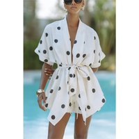 2026 Casual Women's Matching Sets 2 Pieces Set For Woman Two Piece Outfit Simple Style Home Clothing Polka Dots Printed Vacation