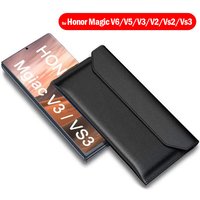 Genuine Leather Cases For Honor Magic V6 V5 V3 V2 / Vs2 Vs3 VS 3 Case Cowhide Sleeve Wallet Protection Folding Pouch Bag Funda