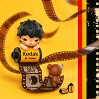 POP MART hirono x Kodak Joint venture Series Limited edition doll Cutecreative surprise collection Holiday gift Decoration