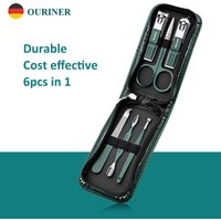 6 Pcs in 1 Portable Manicure Sets Pedicure Kits Bright Green Nail Clipper Set Personal Care Tools Eyebrow Scissors