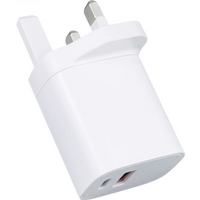 UK 30W Fast Charger PD QC 3.0 Quick Charge Adapter Dual USB A Type C Port Wall Charger Power Adapter for iPhone Samsung Android