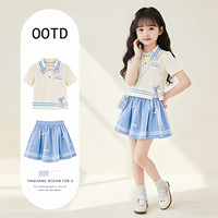 Girls' Summer Outfit Shirt Short Skirt Two-Piece Set Korean Style Graduation Season Performance JK Uniform Breathable Mo...