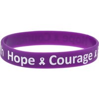 1PC/6PCS Cancer Ribbon Hope Courage Faith Silicone Wristband Inspirational Rubber Bangle